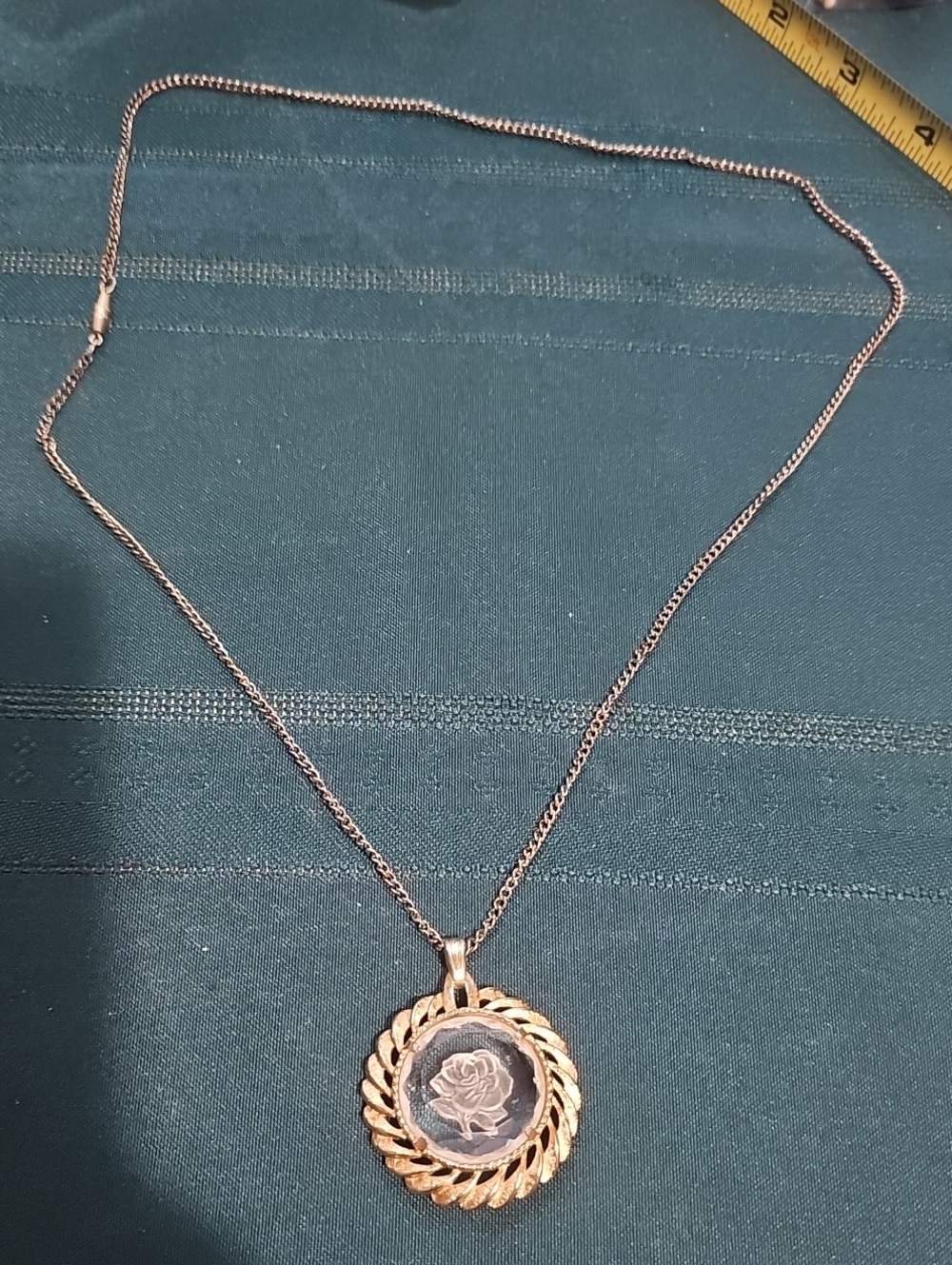 Gold-Tone Rose Pendant Necklace - Elegant Women’s Jewelry